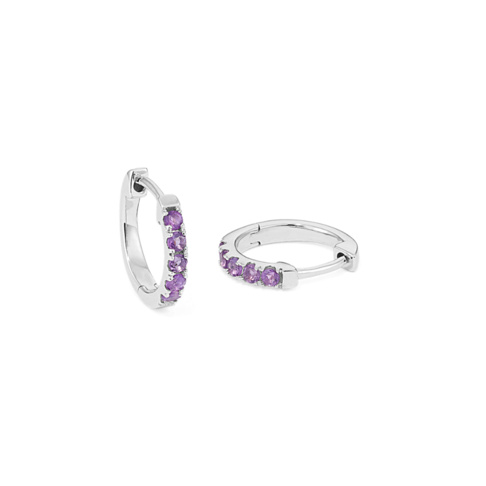 Amethyst Huggie Hoops