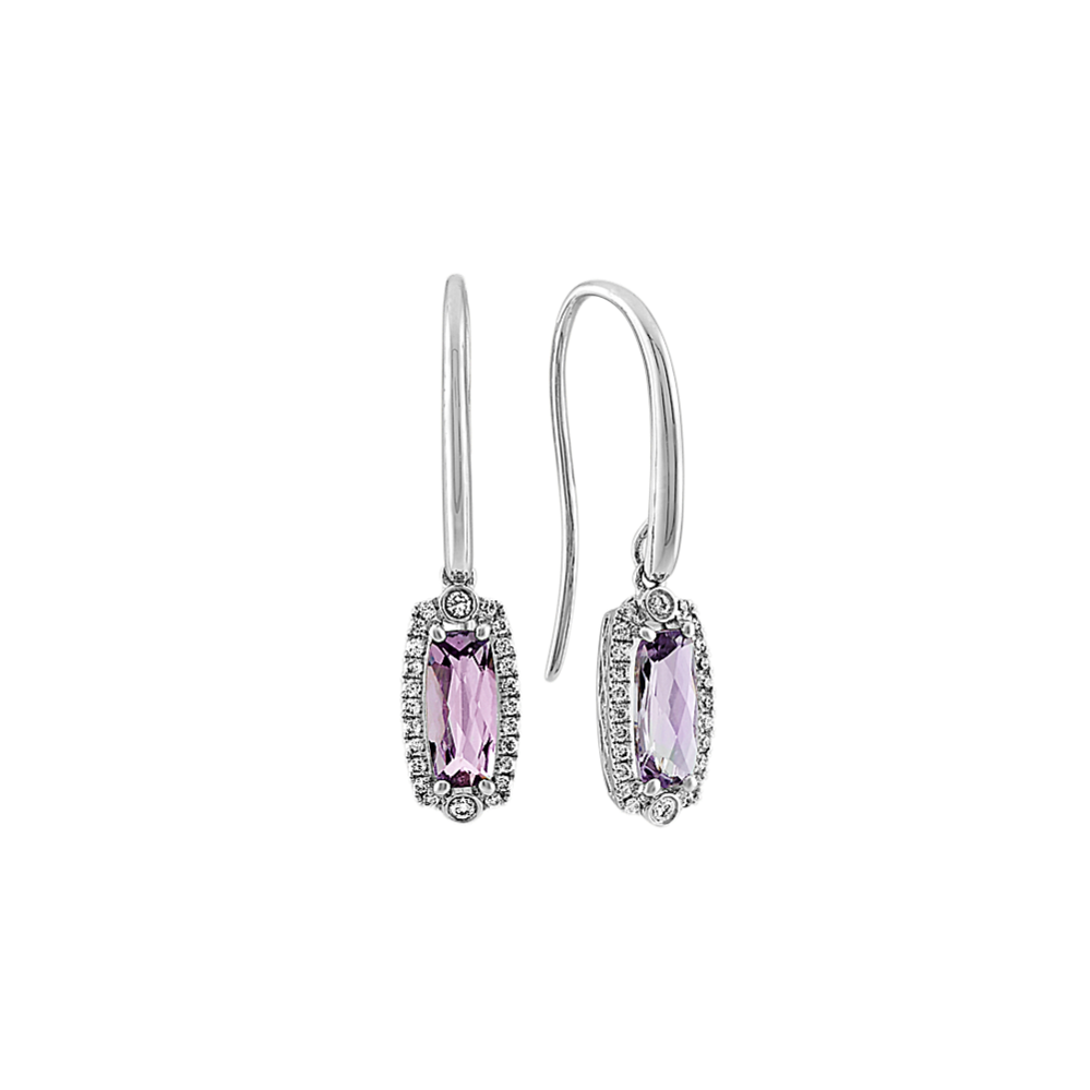 Amethyst and Diamond Dangle Earrings