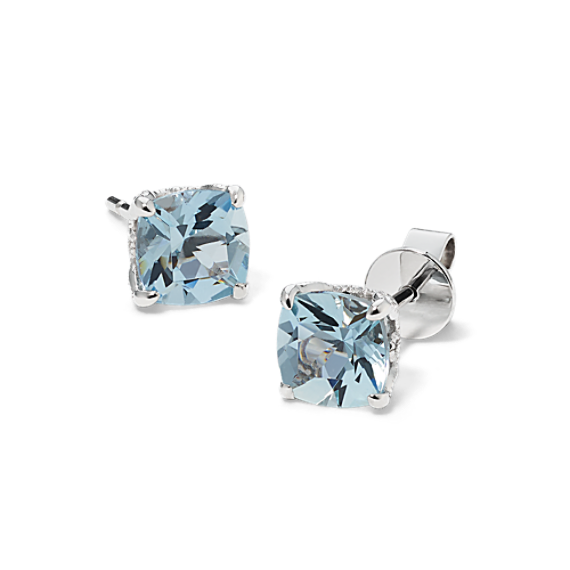 Tierney Aquamarine & Diamond Studs