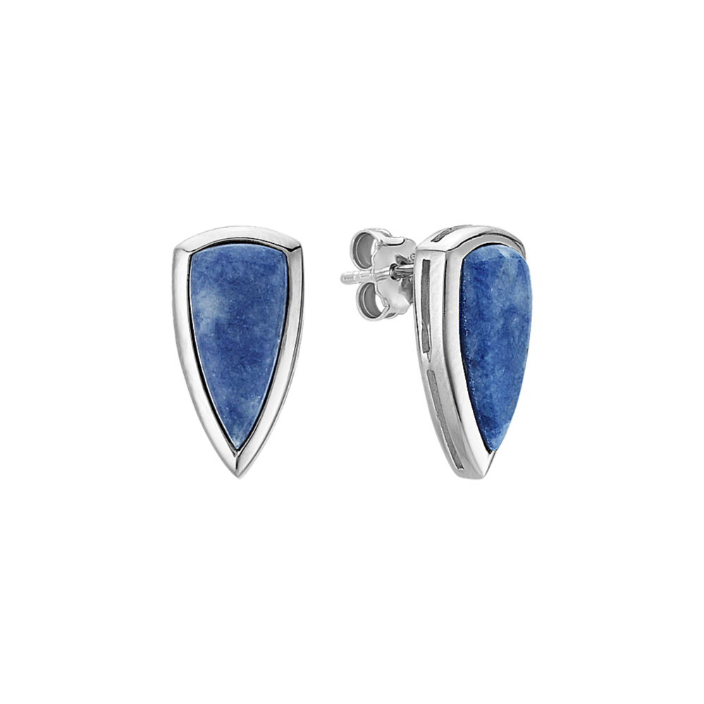 Arrowhead Shaped Sodalite Earrings in Sterling Silver
