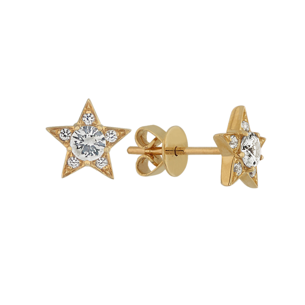 Astra White Sapphire Star Earrings