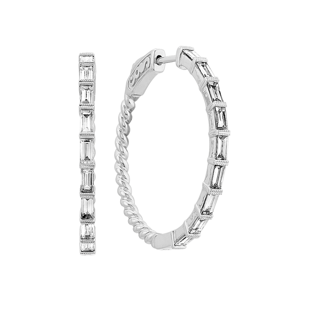 Baguette Diamond Hoop Earrings