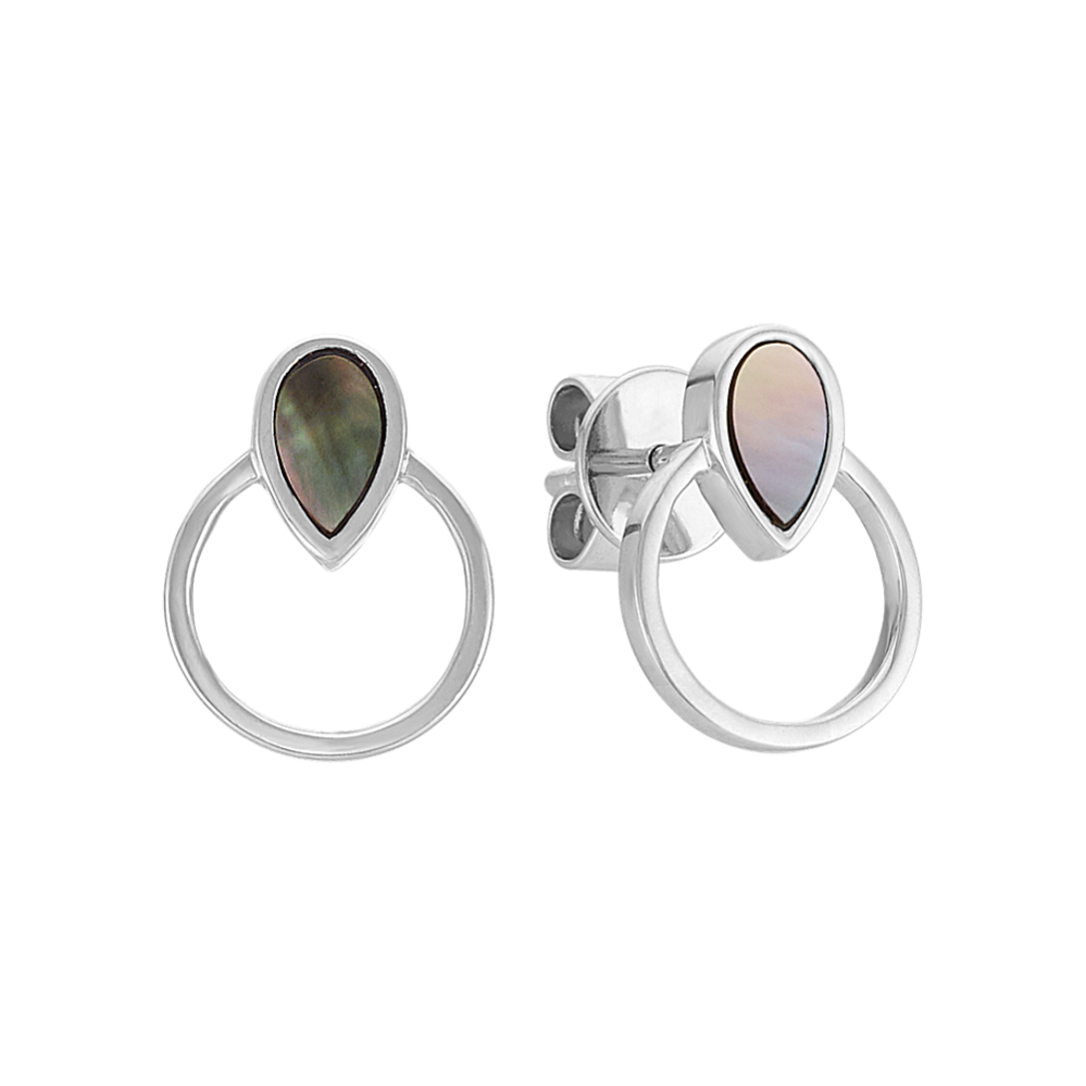 Black Mother-of-Pearl Earrings in Sterling Silver