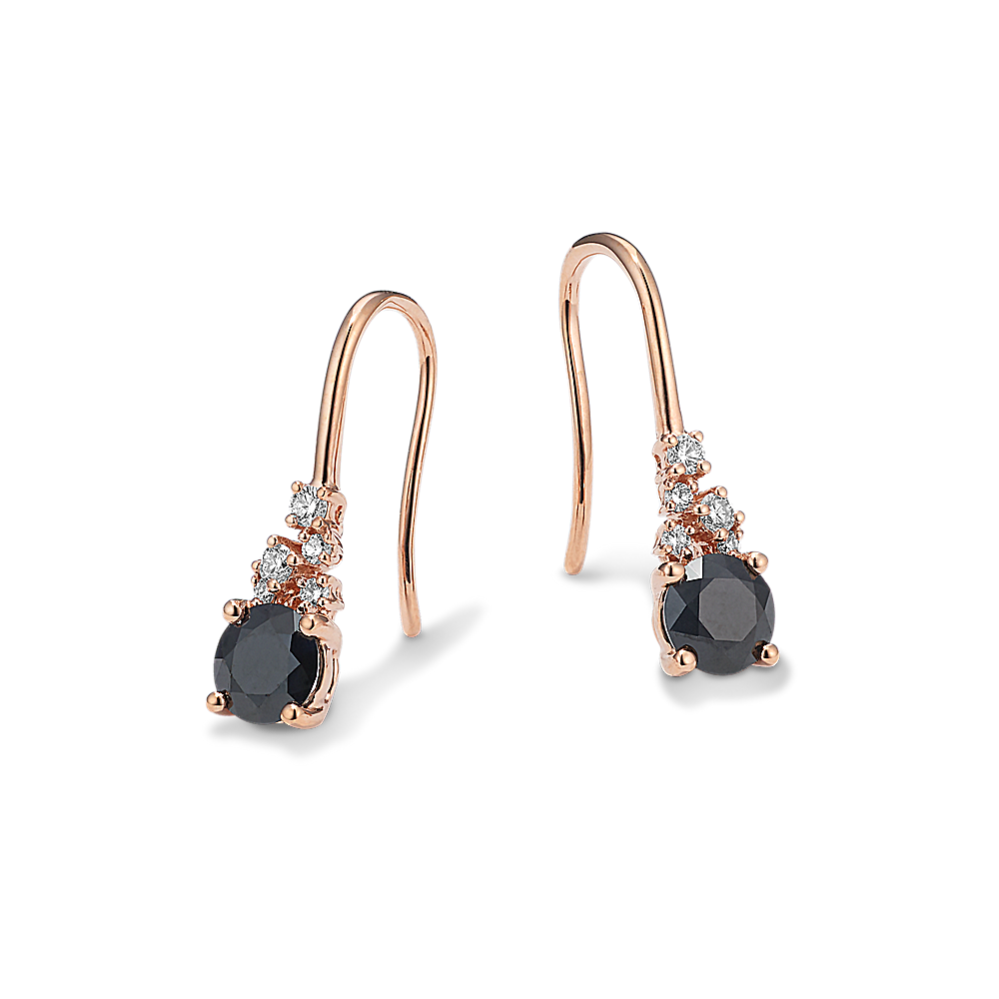 Notte Black Sapphire & Diamond Drop Earrings