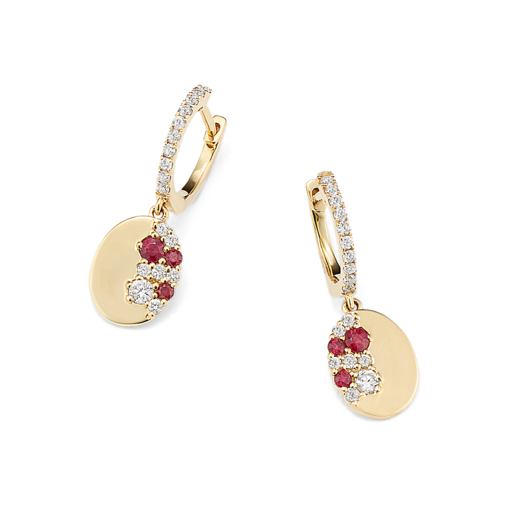 Bloom Ruby & Diamond Drop Earrings
