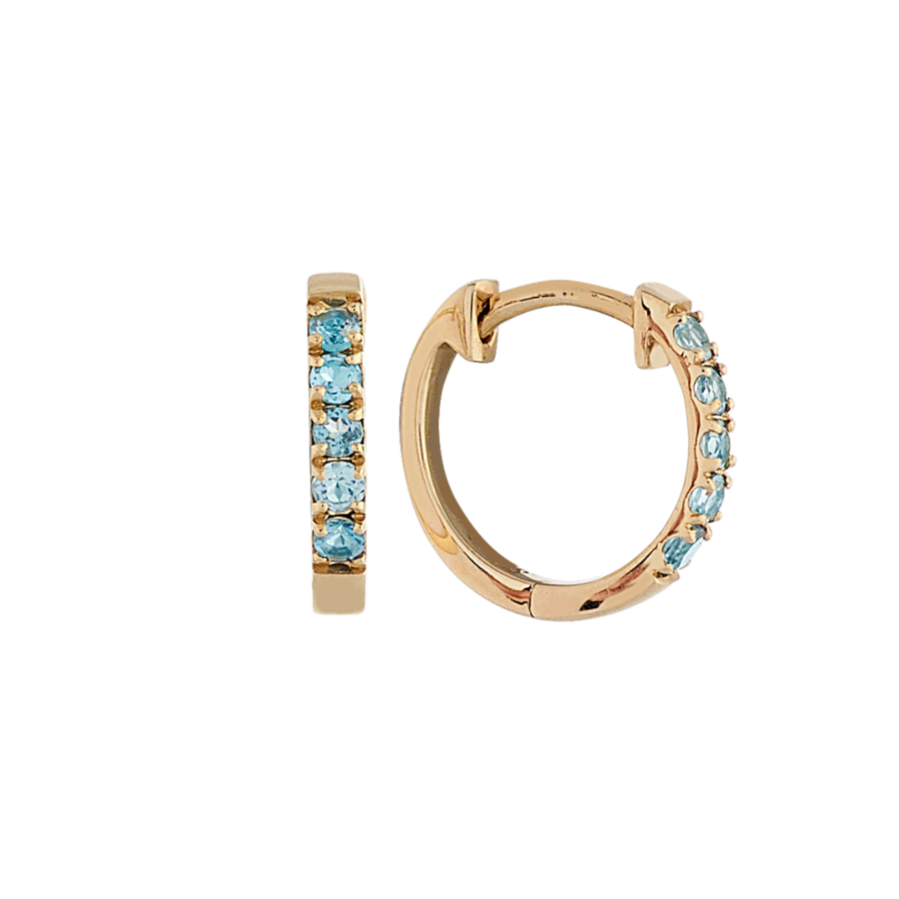 Swiss Blue Topaz Huggie Hoops