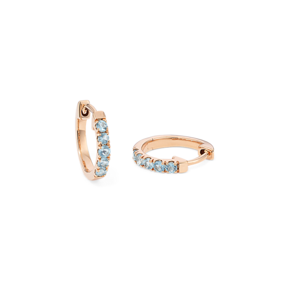 Swiss Blue Topaz Huggie Hoops