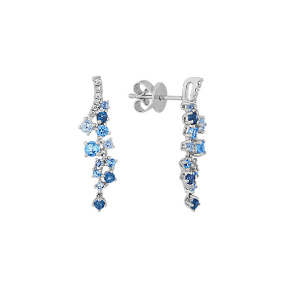 Blue Topaz Ombre Dangle Earrings