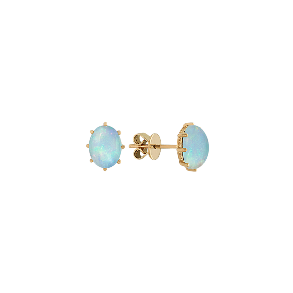 Celia Natural Opal Earrings in 14k Yellow Gold