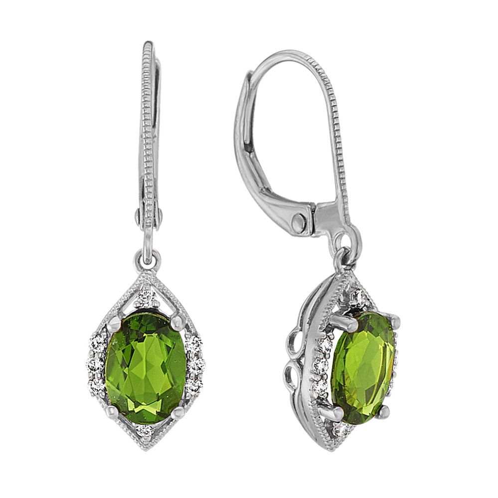 Chrome Diopside and Diamond Earrings | Shane Co., image size:999x999