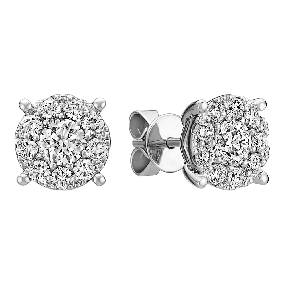 Circle Cluster Diamond Earrings