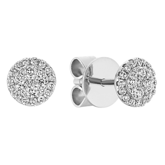 De10601 Round Diamond Cluster Stud Earrings Freedman Jewelers