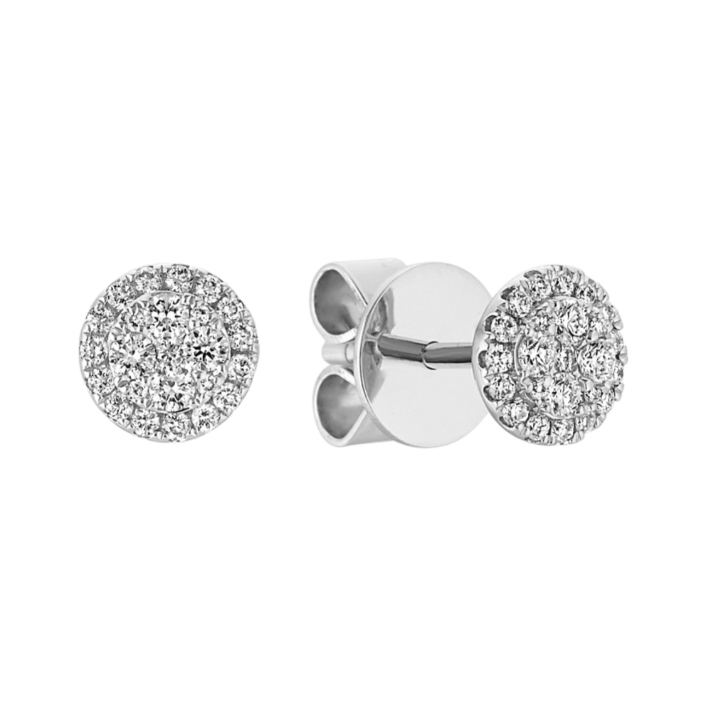 Circle Diamond Cluster Earrings