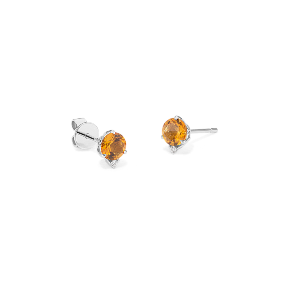 Bondi Citrine & Diamond Studs