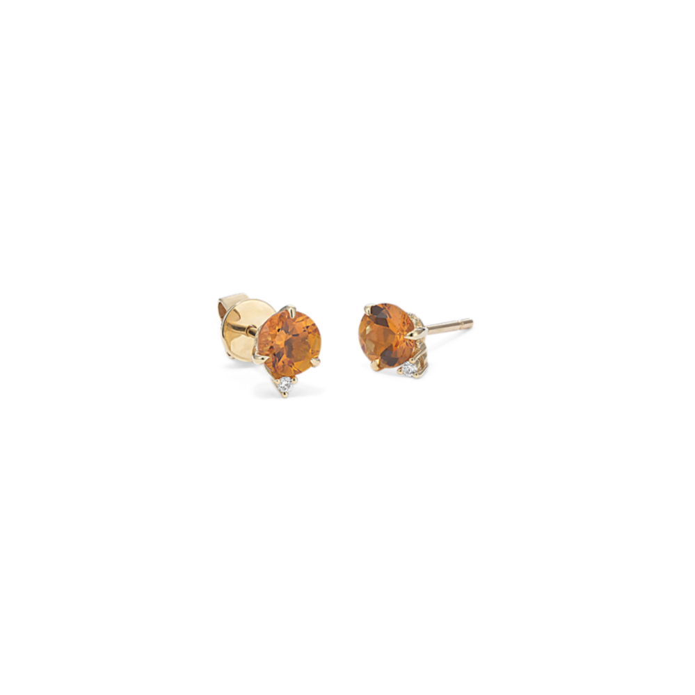 Bondi Citrine & Diamond Studs
