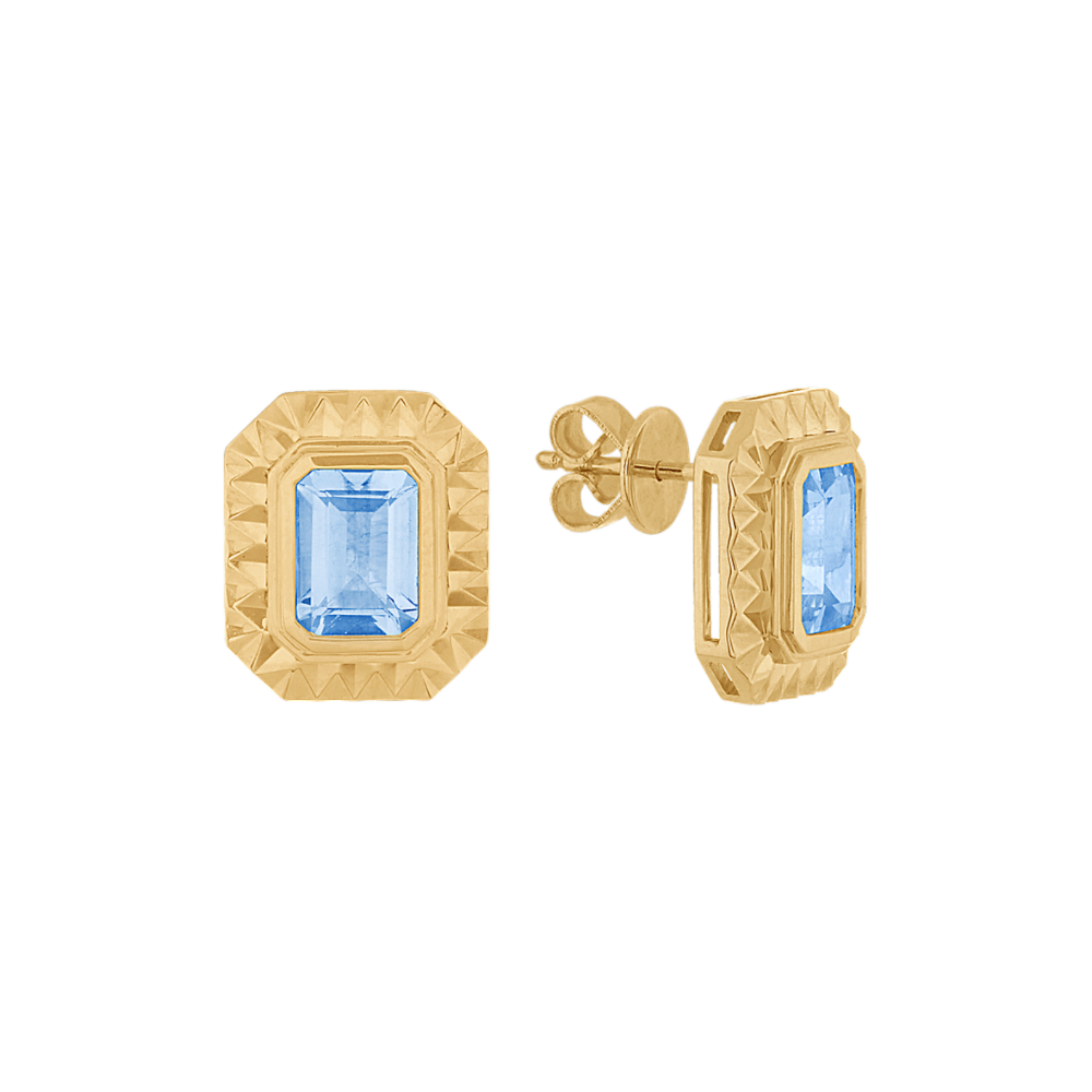 Curio Aquamarine Earrings in 14K Yellow Gold