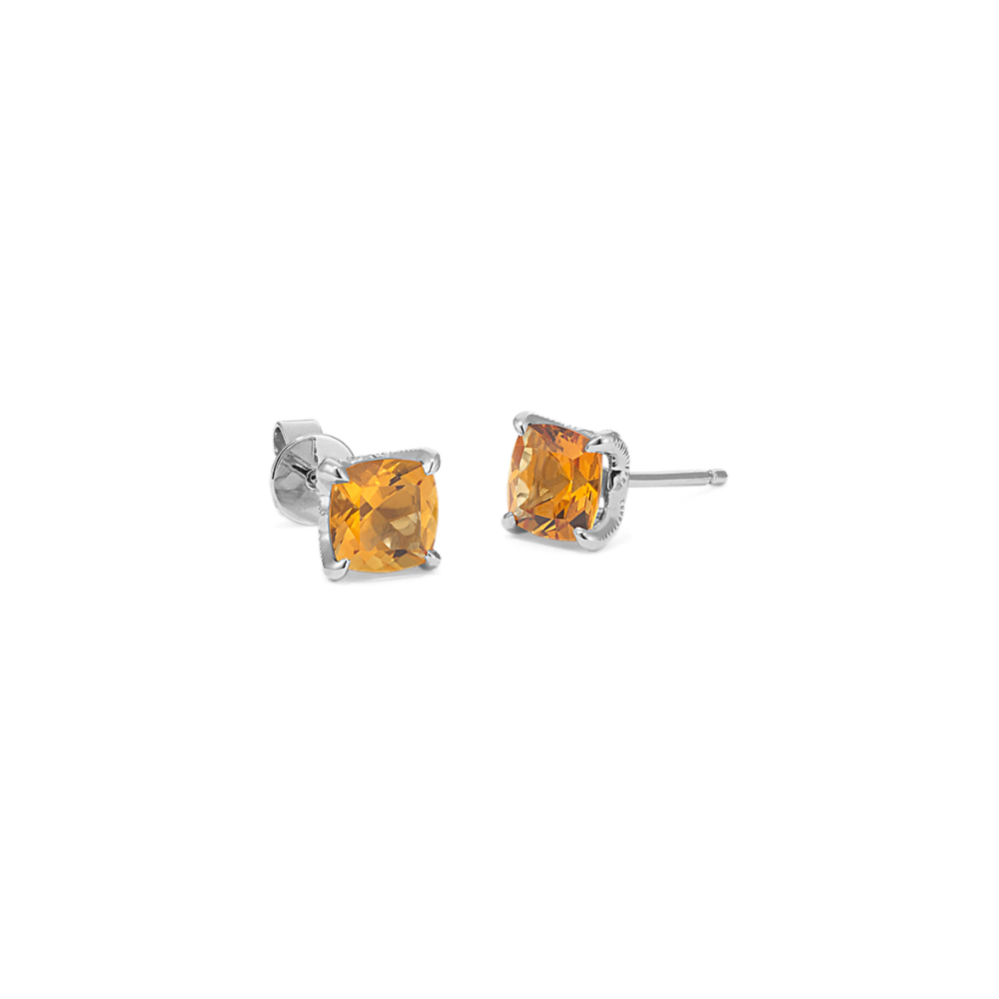 Vida Citrine Studs in Sterling Silver