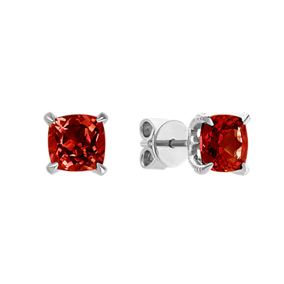 Cushion Cut Red Garnet Earrings Shane Co Cushion Cut Red Garnet Earrings