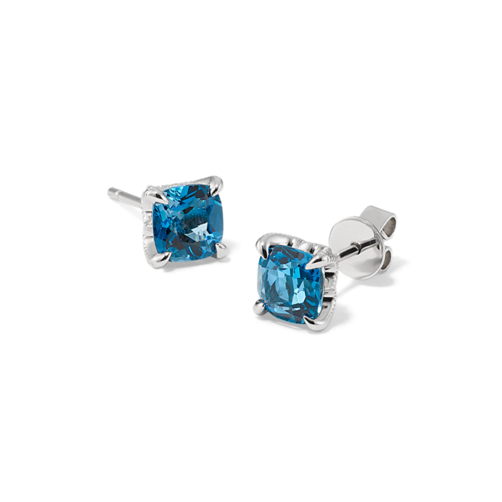 Vida London Blue Topaz Studs in Sterling Silver