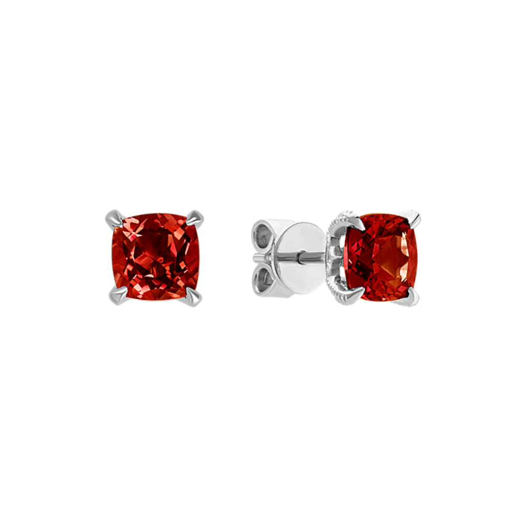 Vida Garnet Studs in Sterling Silver