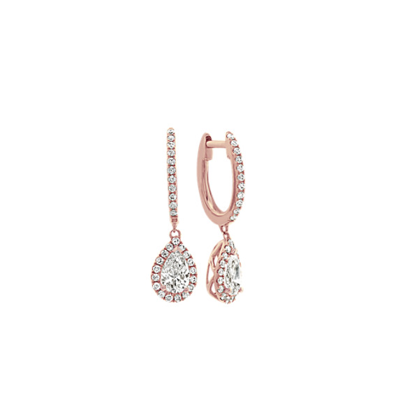 rose gold diamond dangle earrings