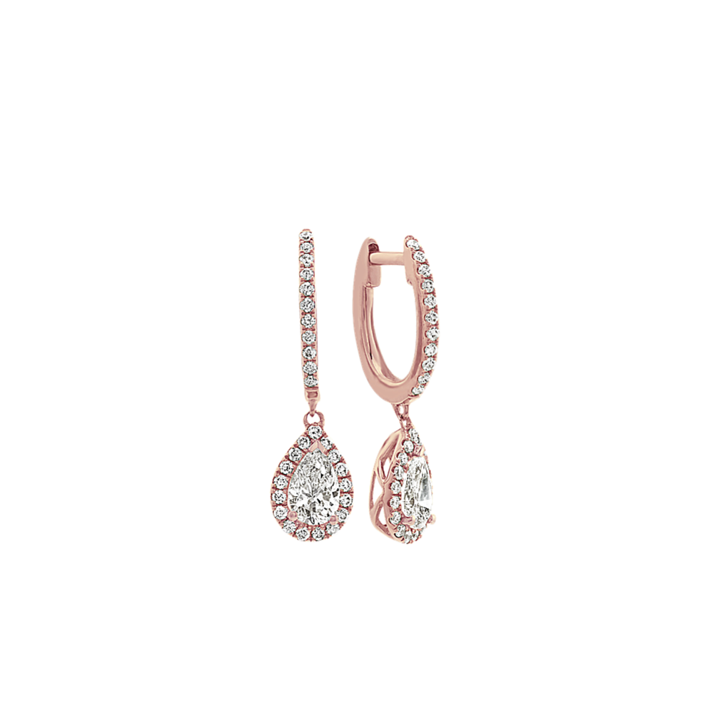 Dangle Diamond Earrings in 14k Rose Gold