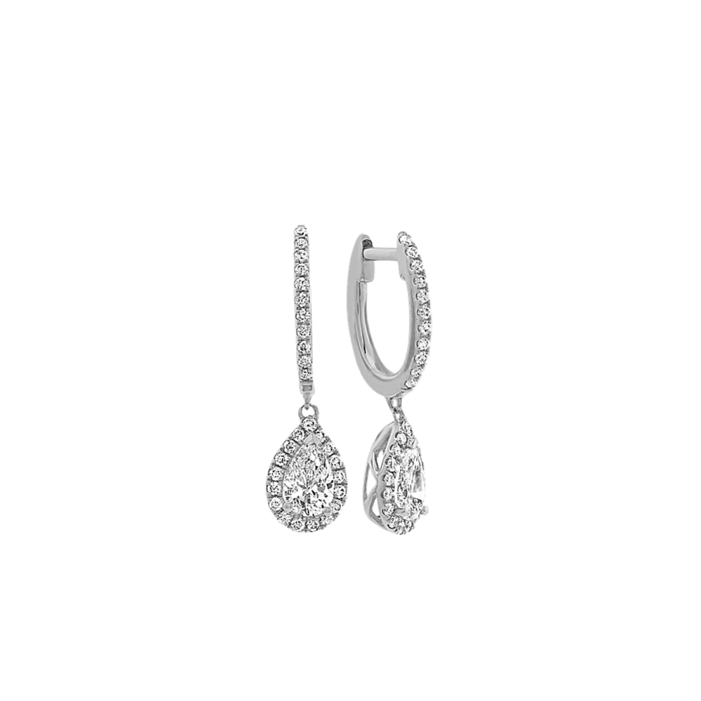 Dangle Diamond Earrings in 14k White Gold
