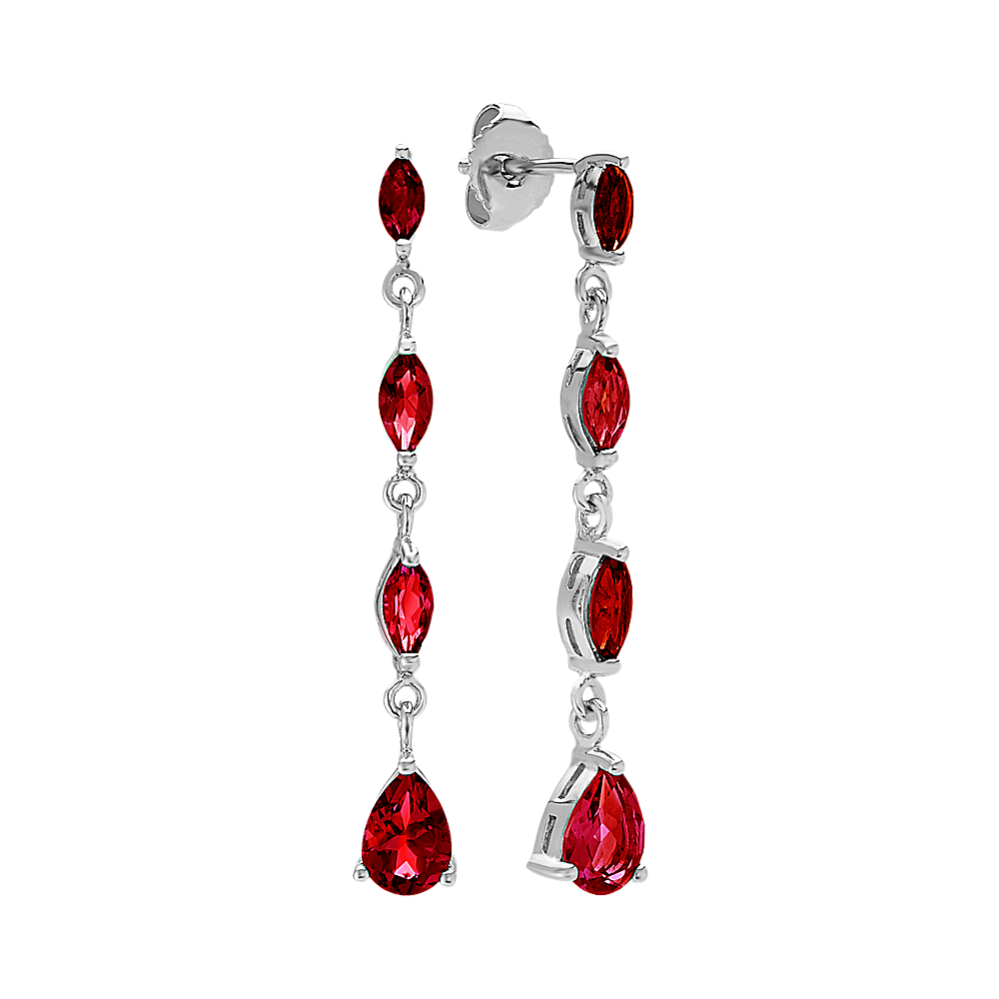 Dangle Marquise and Pear-Shaped Garnet Earrings