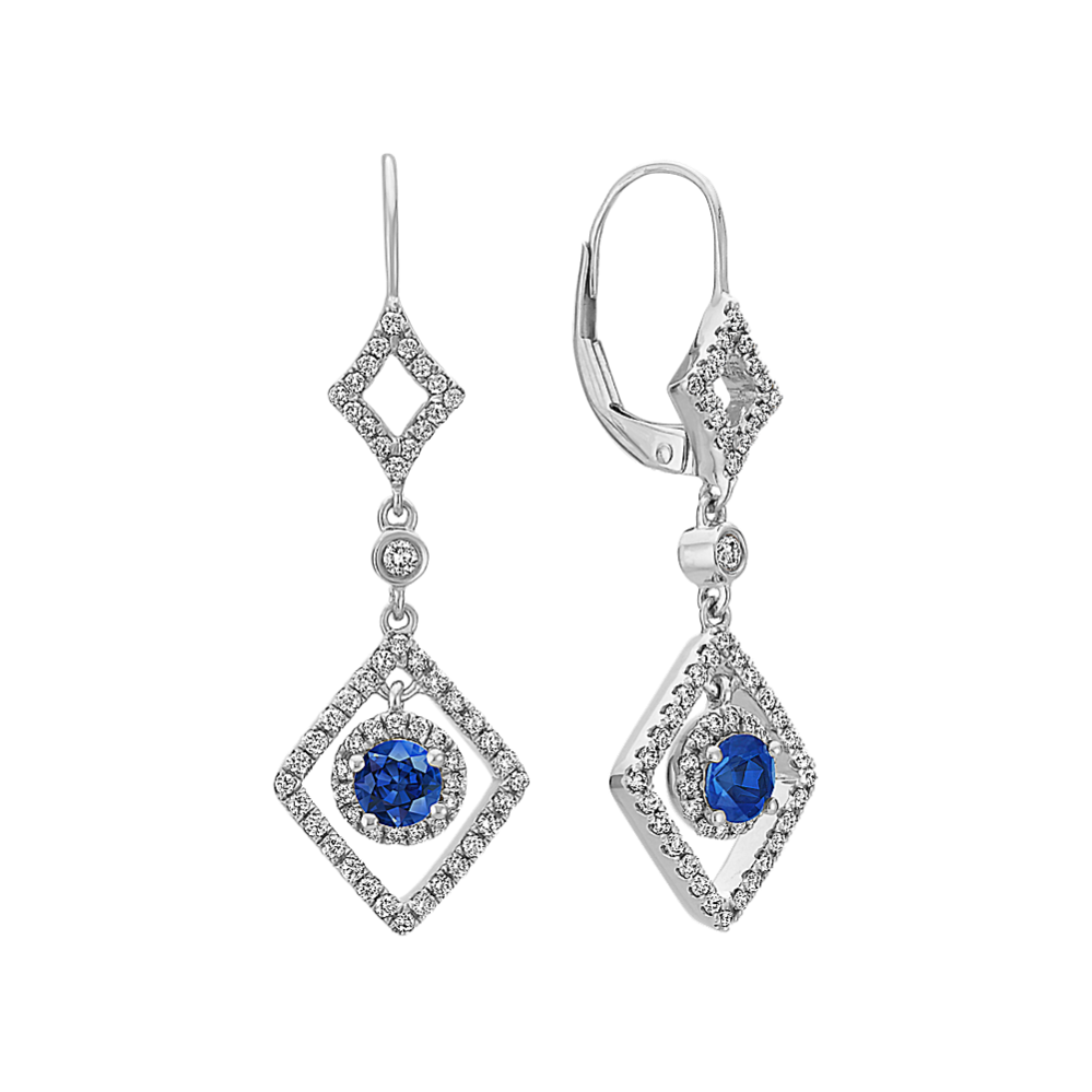 Dangle Sapphire and Diamond Earrings