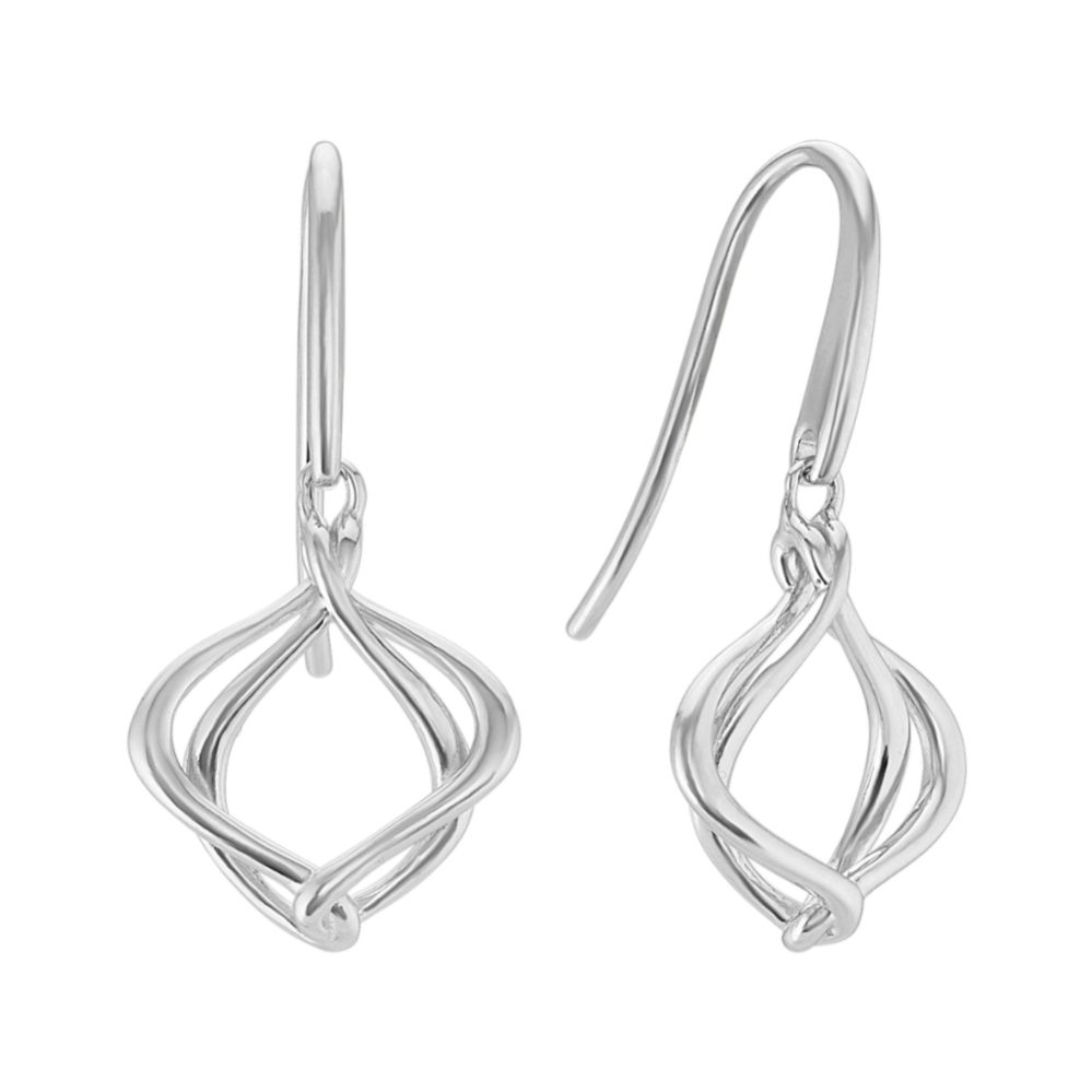 Dangle Twist Earrings in Sterling Silver