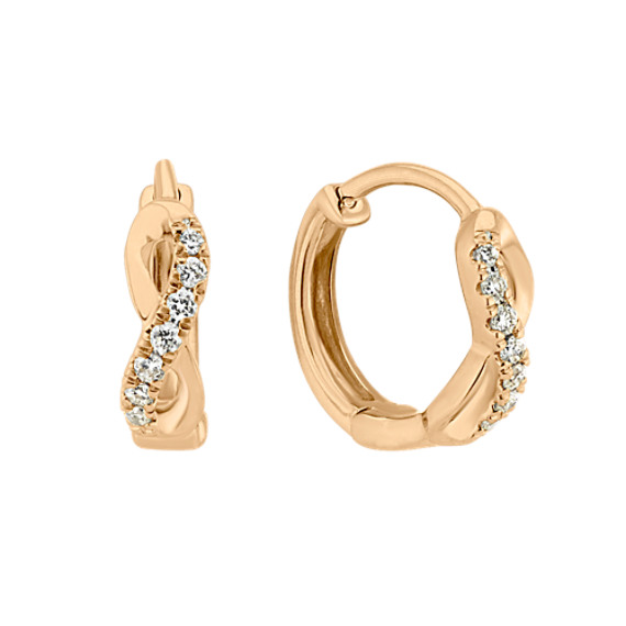 Diamond 14k Yellow Gold Hoop Earrings Shane Co Diamond 14k Yellow Gold Hoop Earrings