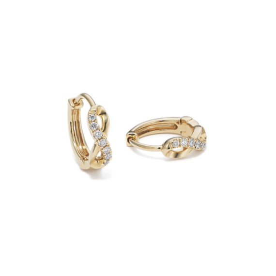 Diamond Pave Infinity Huggie Hoops