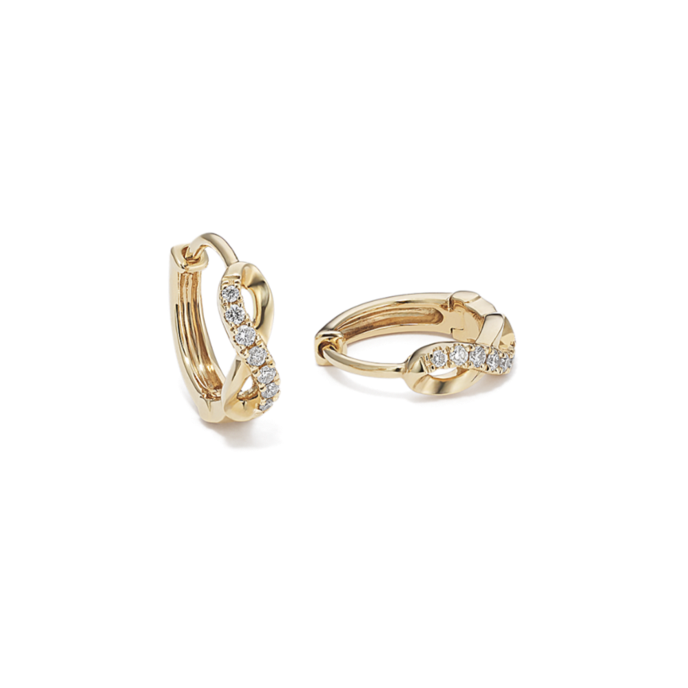 Diamond Pave Infinity Huggie Hoops