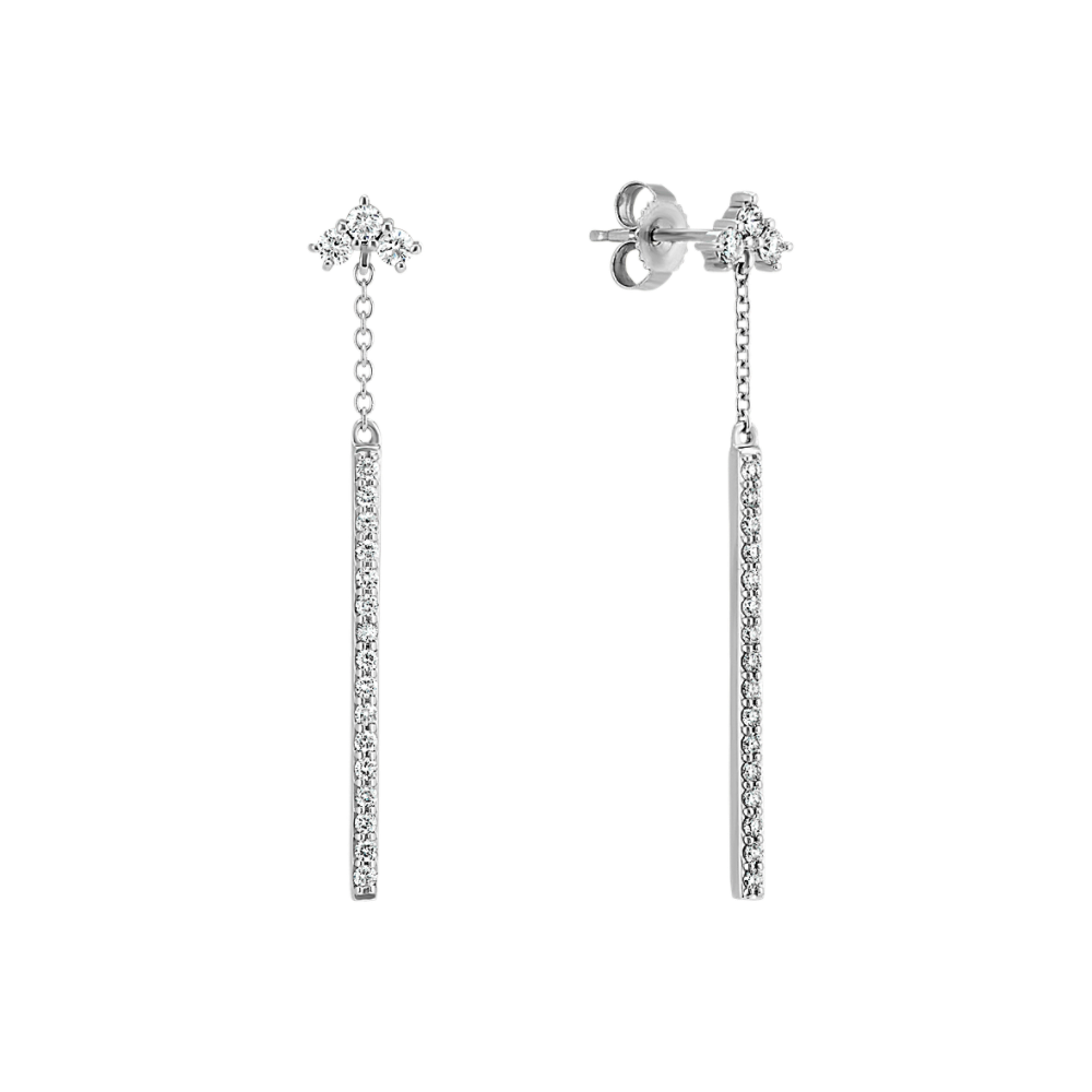 Natural Diamond Bar Dangle Earrings