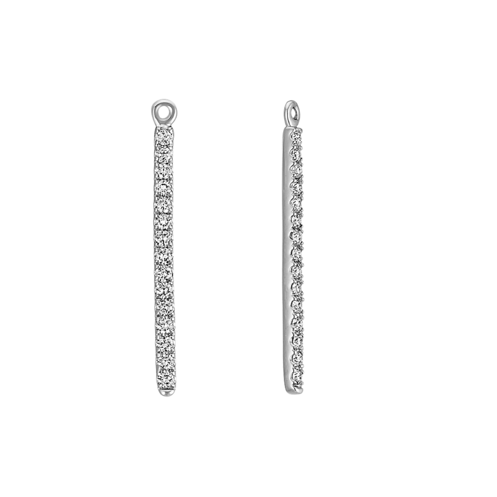 Diamond Bar Earring Jackets in 14k White Gold