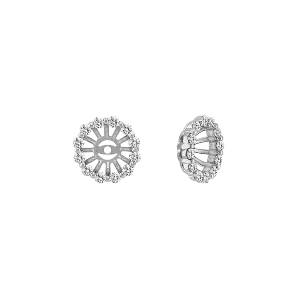 Diamond Basket Earring Jackets in 14k White Gold