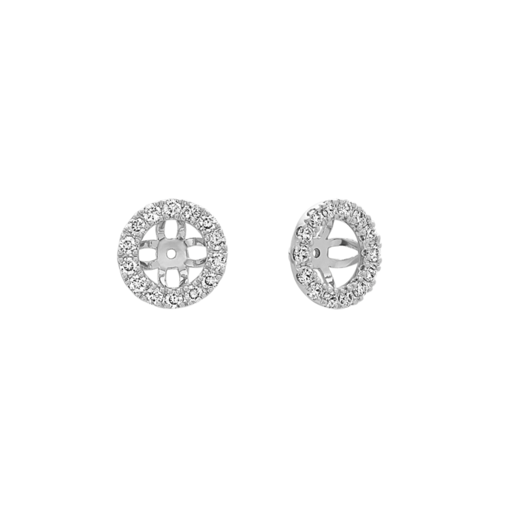 Diamond Basket Earring Jackets in 14k White Gold