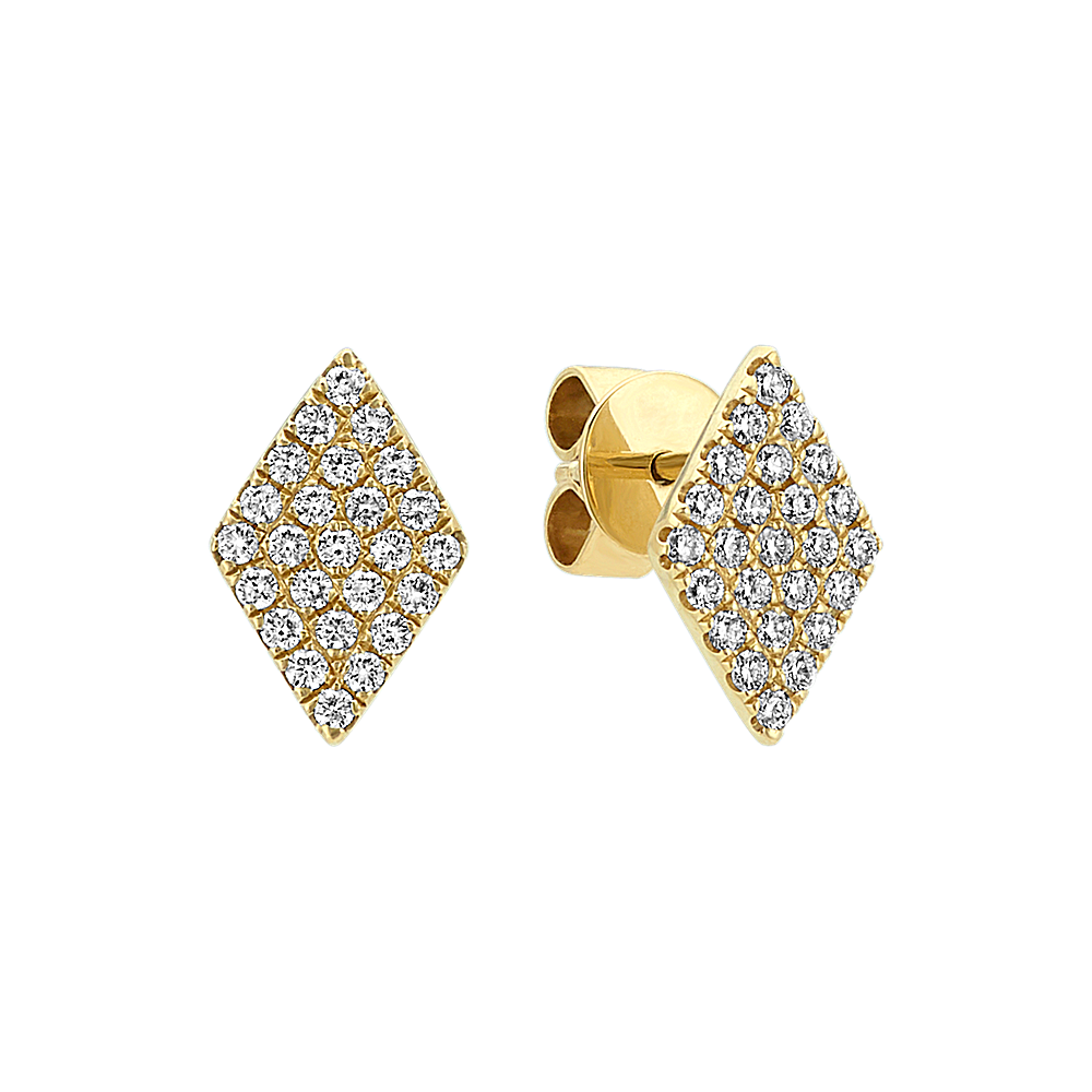 Diamond Cluster Earrings in 14k Yellow Gold | Shane Co.