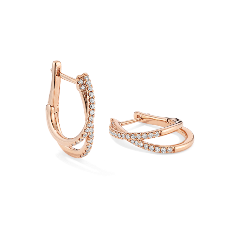 Crossover Diamond Pave Hoops