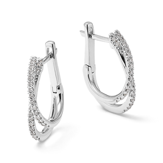 Crossover Diamond Pave Hoops