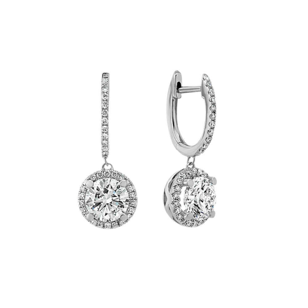 Diamond Dangle Earrings in 14k White Gold | Shane Co.