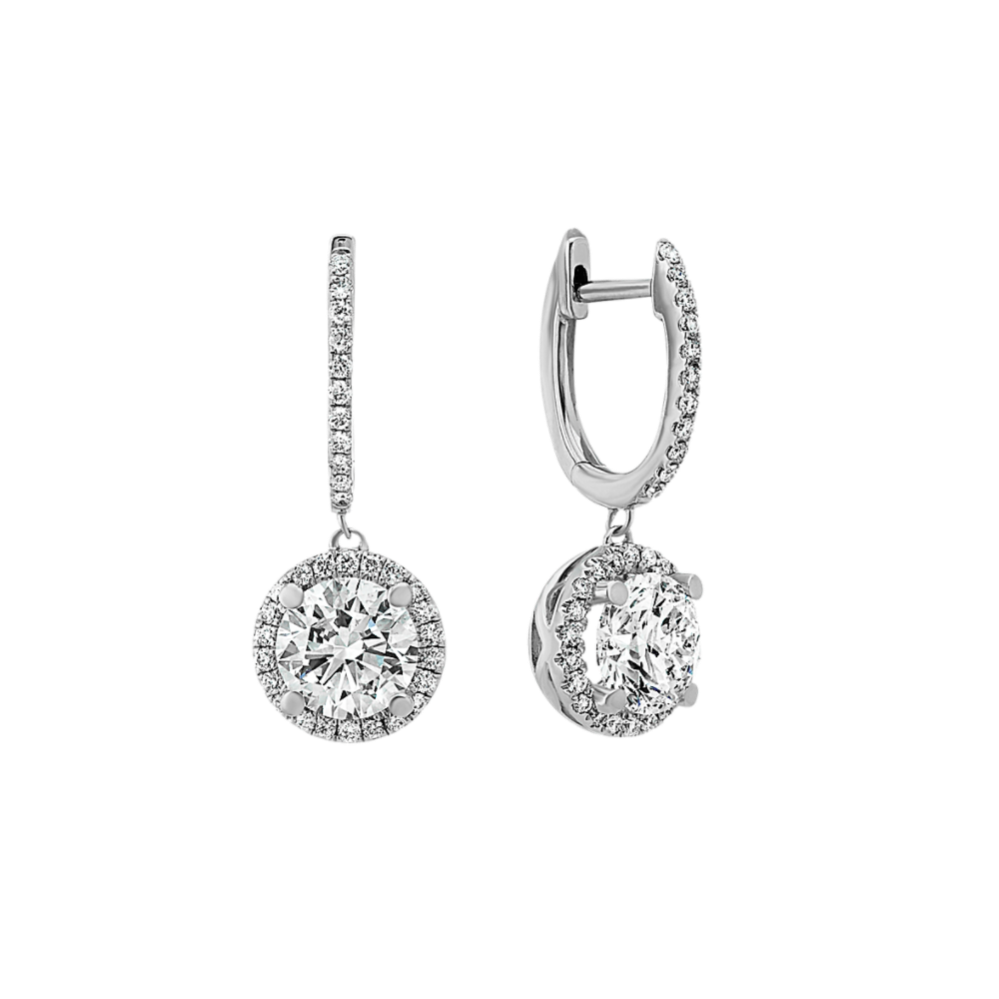 Diamond Dangle Earrings in 14k White Gold