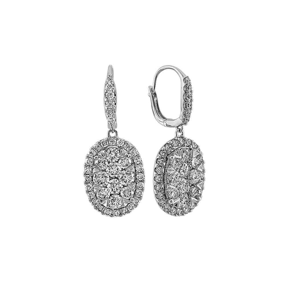 Diamond Dangle Earrings in 14k White Gold