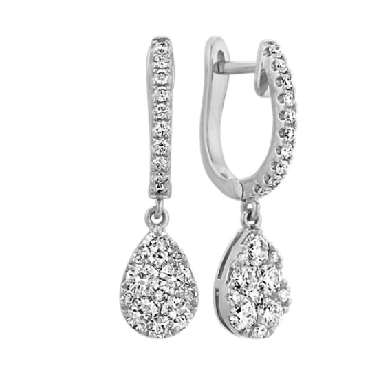 Diamond Dangle Earrings in 14k White Gold | Shane Co.