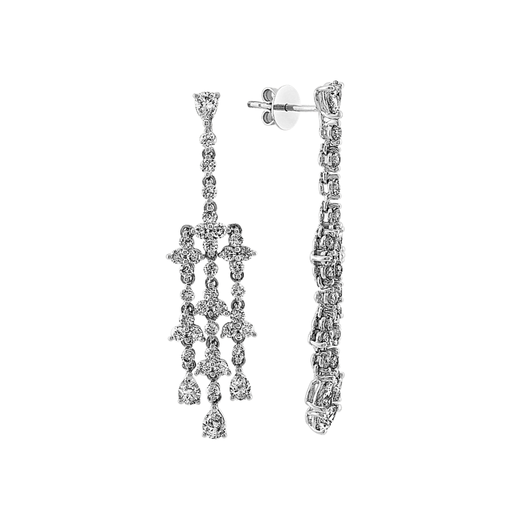 Diamond Dangle Earrings in 18k White Gold