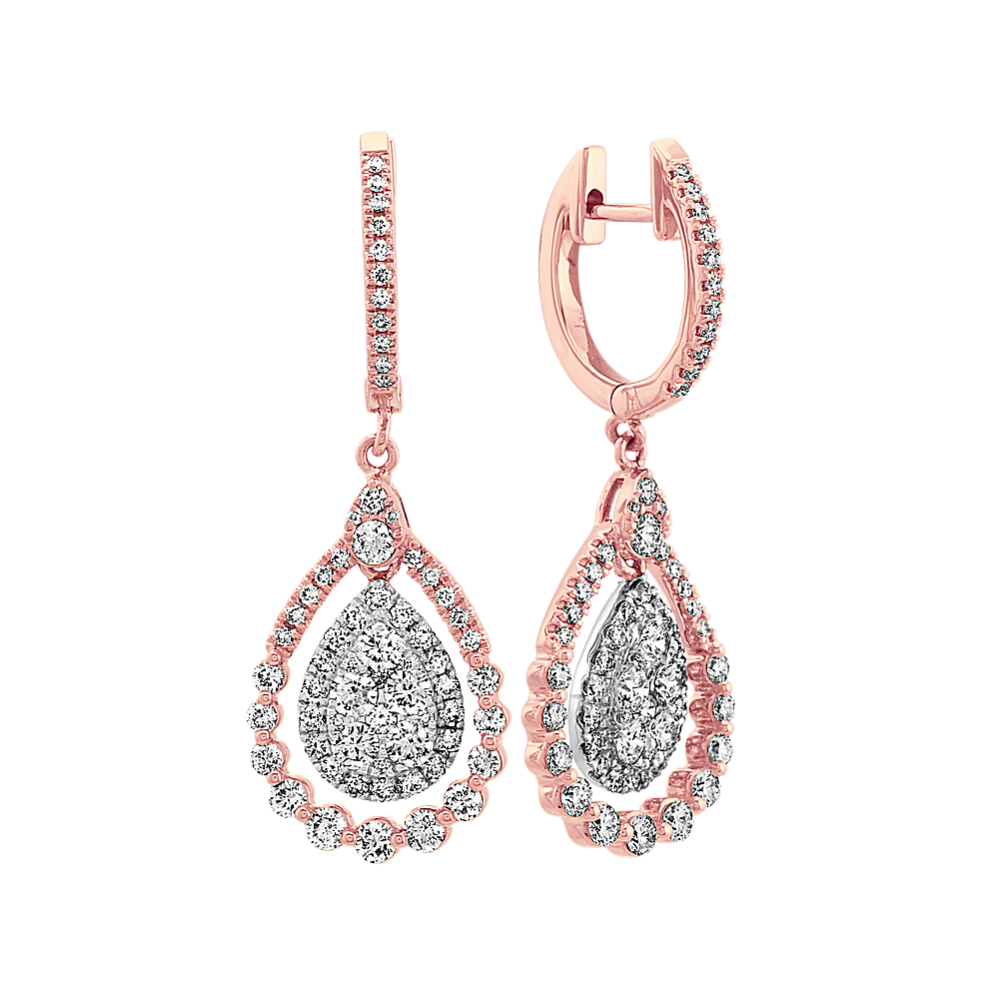 Venice Diamond Dangle Earrings in Two-Tone Gold