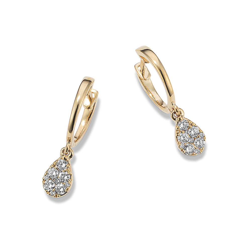 Diamond Cluster Drop Hoops
