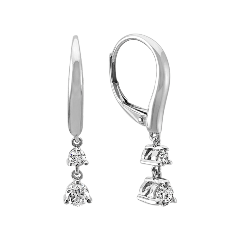 Diamond Dangle Leverback Earrings