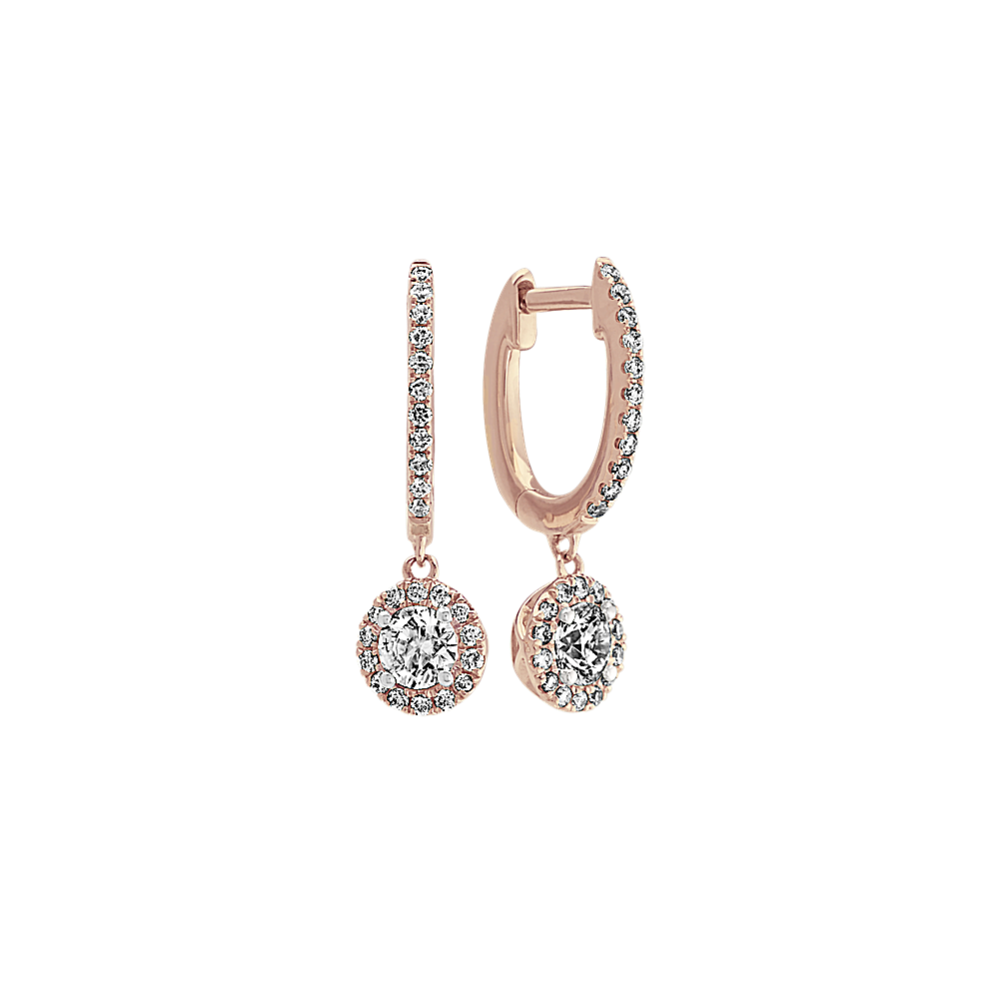 Pavlova Diamond Drop Earrings in 14k Rose Gold