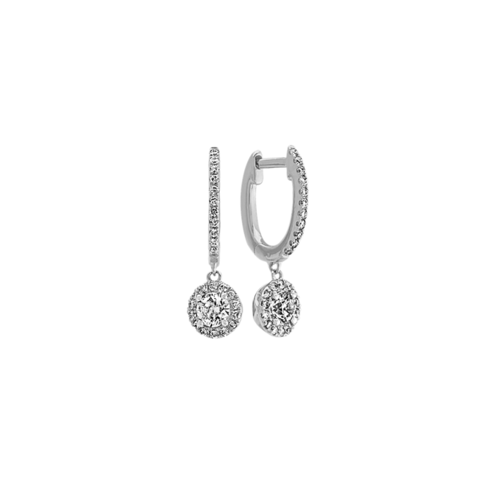 Pavlova Diamond Drop Earrings in 14k White Gold